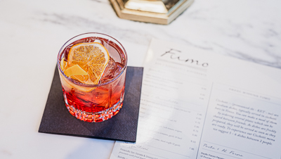 Drinks Menu at Fumo restaurant, Birmingham
